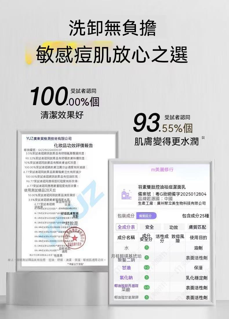 胺基酸控油祛痘潔面乳（雙肽款）