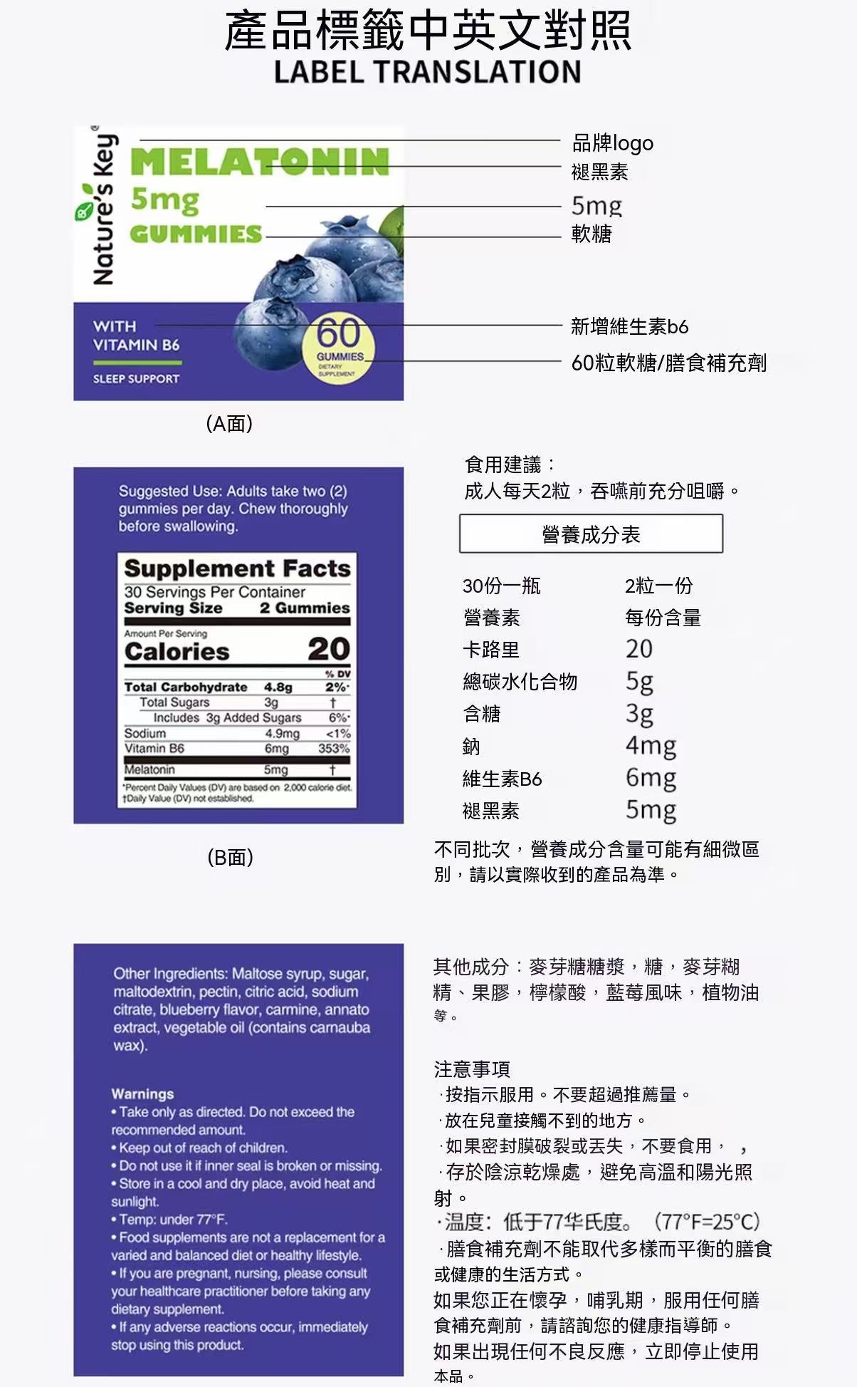 USA Nature's Key Melatonin Functional Gummies