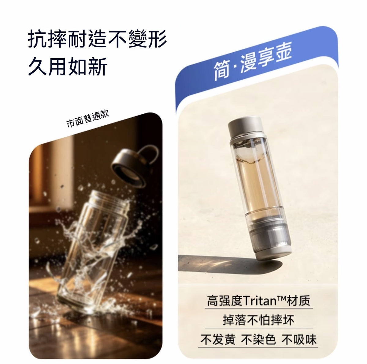 Semi-Insulated Black Tech True Tea-Water Separation Cup