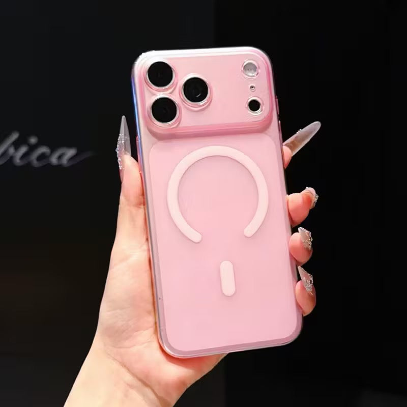 適用iphone超薄冰霧磨砂磁吸手機殼