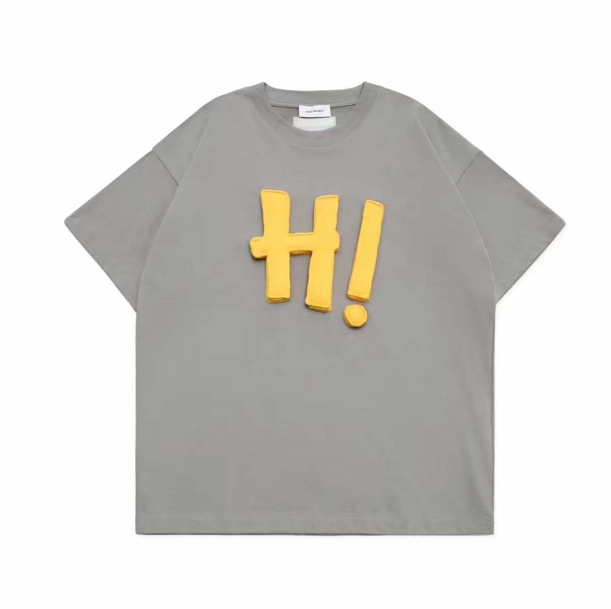 3D H! Cotton-padded short-sleeved T-shirt