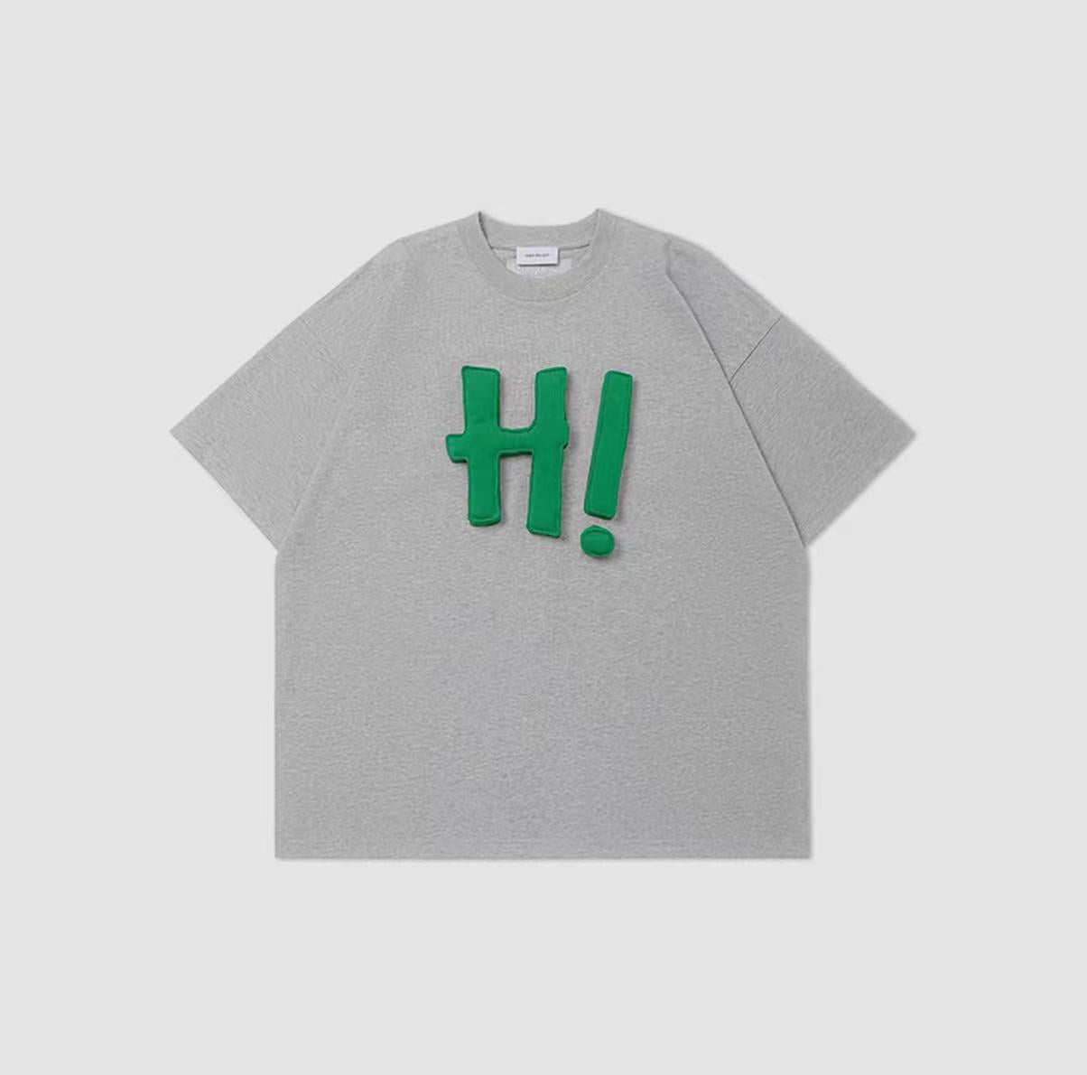 3D H! Cotton-padded short-sleeved T-shirt