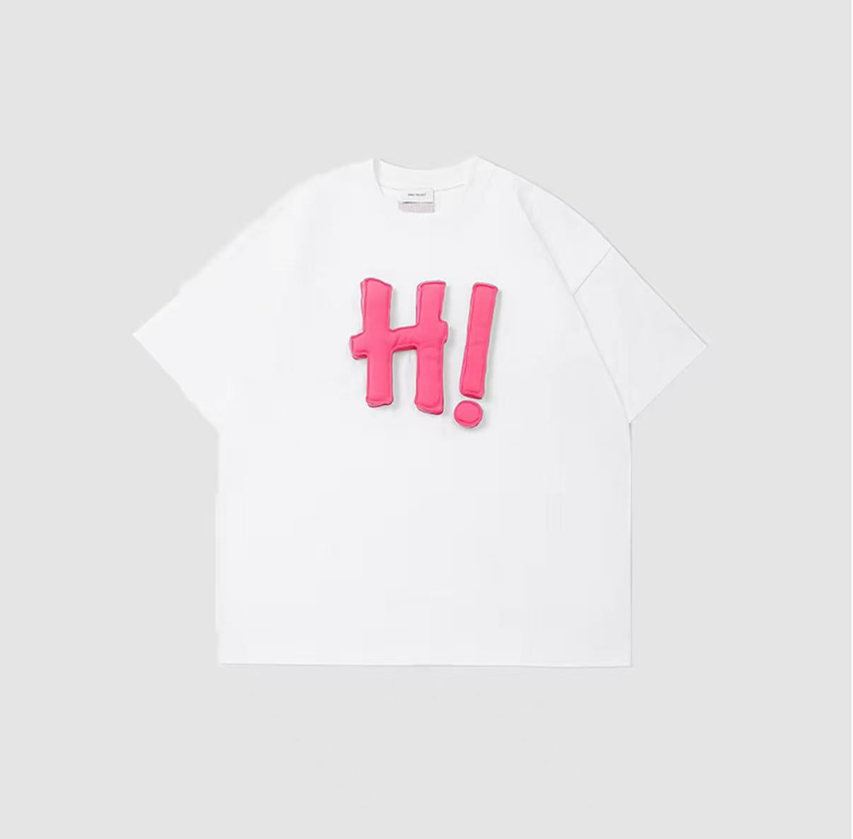 3D H! Cotton-padded short-sleeved T-shirt