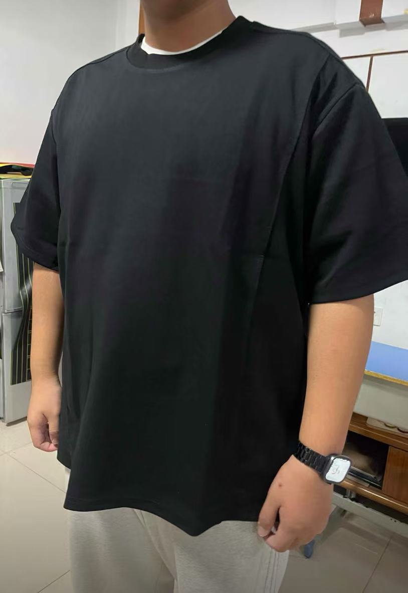 [Shujixian] Men's Versatile Structured Casual Short-Sleeved T-Shirt for Plus-Size Men