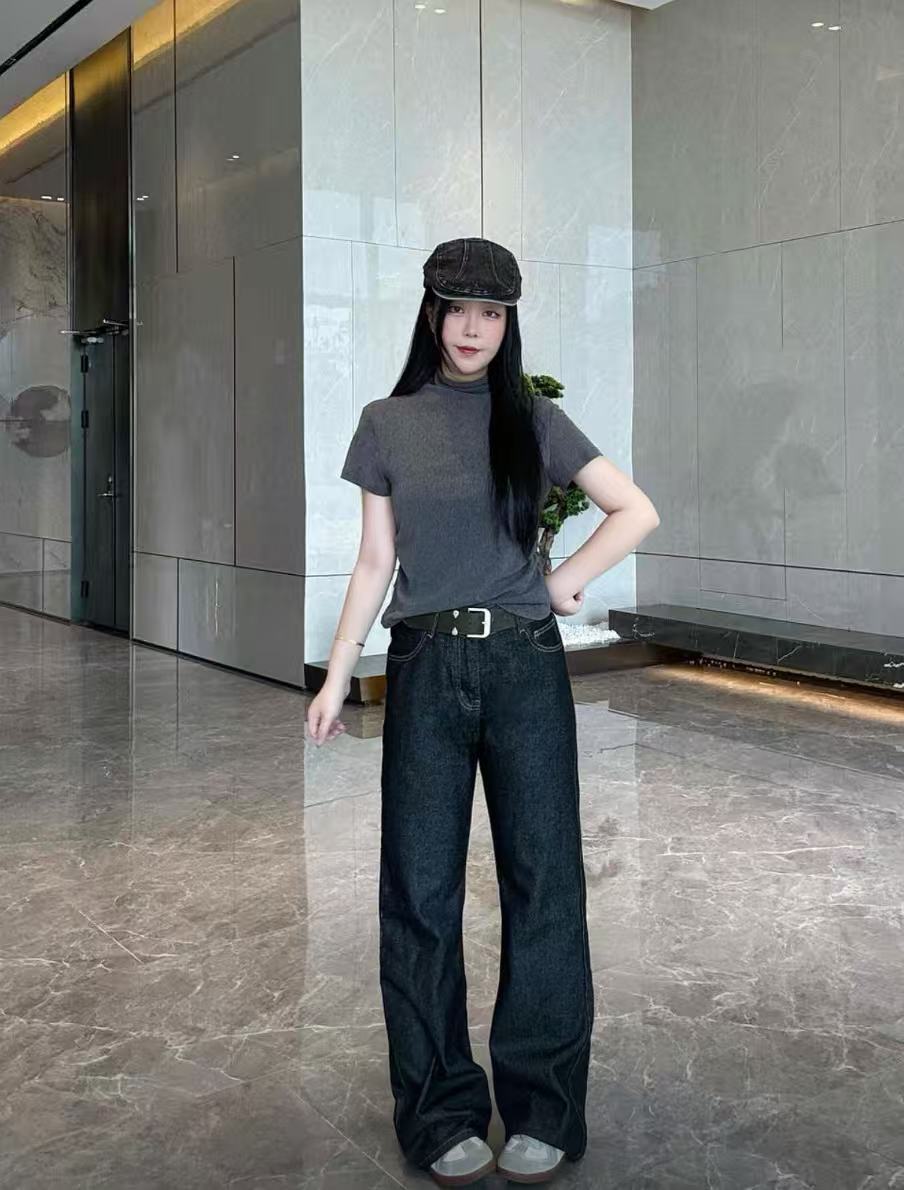 美式丹寧原牛2021M版男士寬鬆直筒牛仔長褲